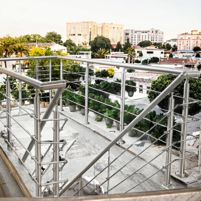 Garde-corps inox sur terrasse