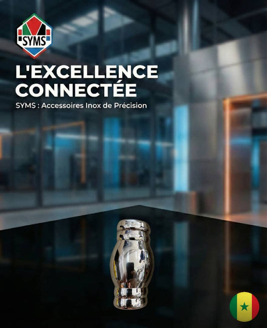 Boules Ovale argente Inox décoratives SYMS en acier inoxydable poli miroir accessoires de finition métal